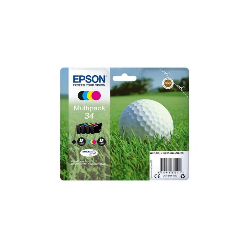 Epson T3466 - Pack x 4 Tintenstrahl Original C13T34664010 - Black Cyan Magenta Yellow