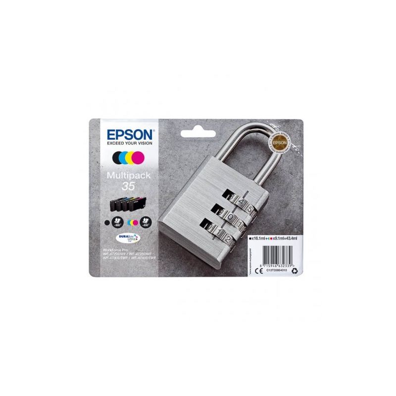 Epson T3586 - Confezione di 4 getto d’inchiostro originale C13T35864010 - Nero Ciano Magenta Giallo