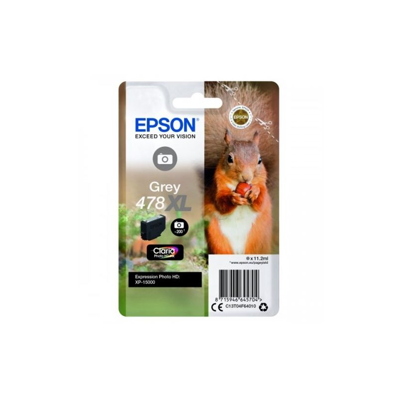 Epson 478XL - Cartucho de inyección de tinta original C13T04F64020 - Gris