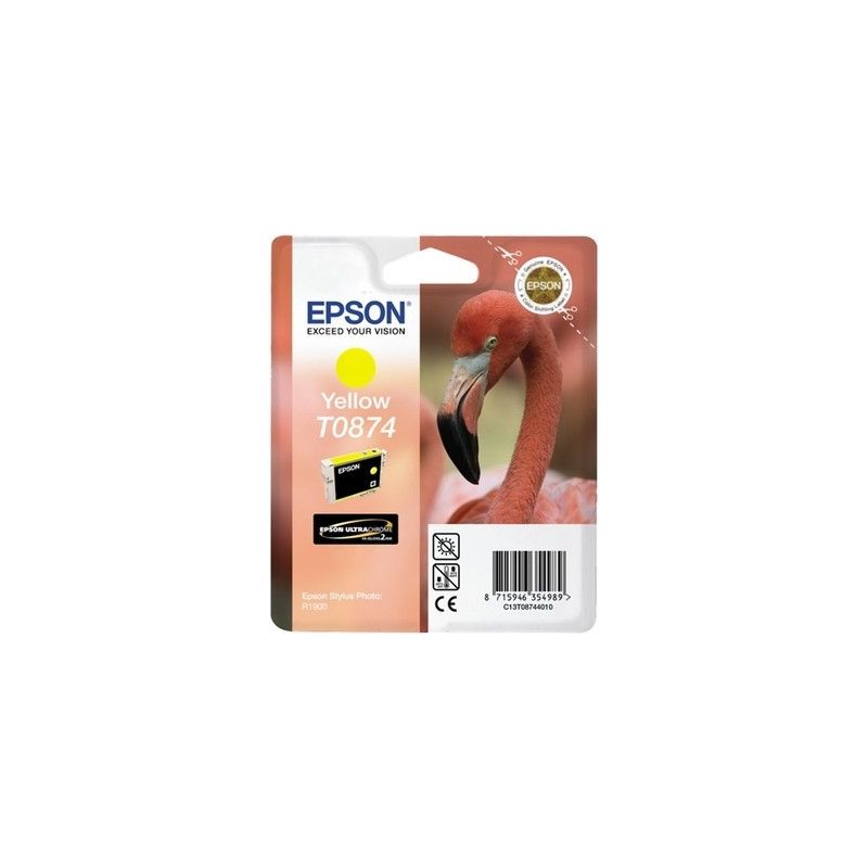 Epson T0874 - Cartucho de inyección de tinta original T087440 - Amarillo