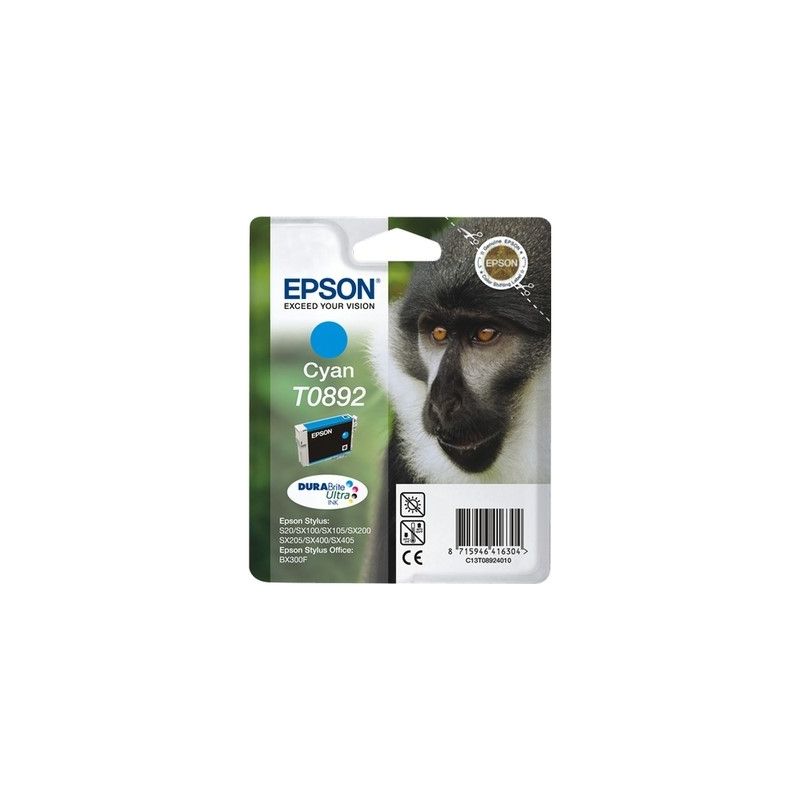 Epson T0892 - Cartucho de inyección de tinta original C13T08924011 - Cian