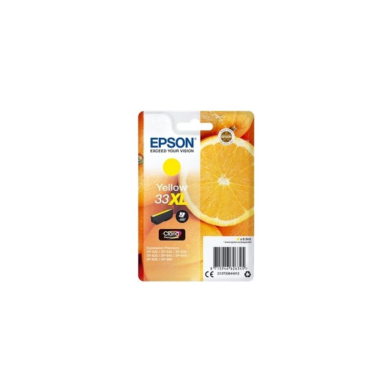 Epson 33XL - Cartucho de inyección de tinta original C13T33644012 - Amarillo