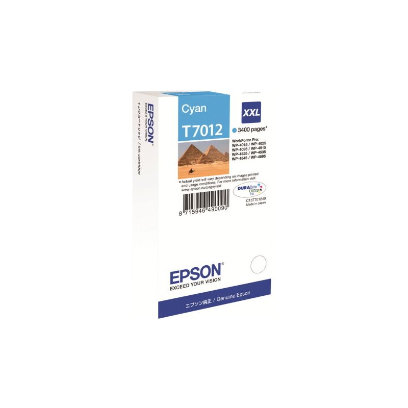 Epson T7012 - C13T70124010 original ink cartridge - Cyan