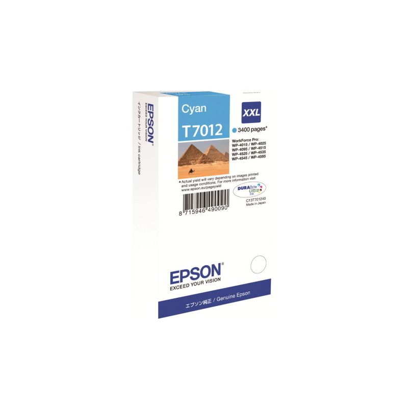 Epson T7012 - cartouche d'encre original C13T70124010 - Cyan