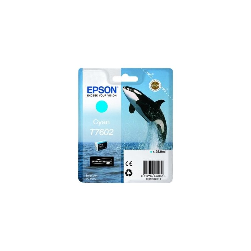 Epson 7602 - cartouche d'encre original C13T76024010 / T7602 - Cyan