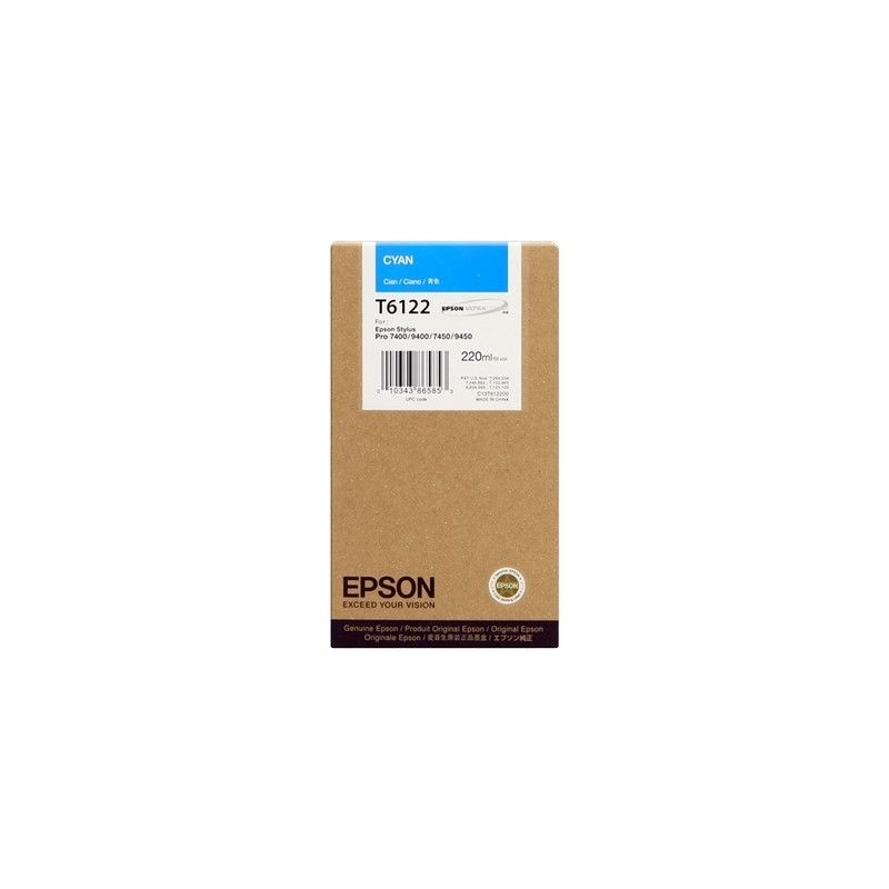 Epson T6122 - cartouche d'encre original C13T612200 - Cyan