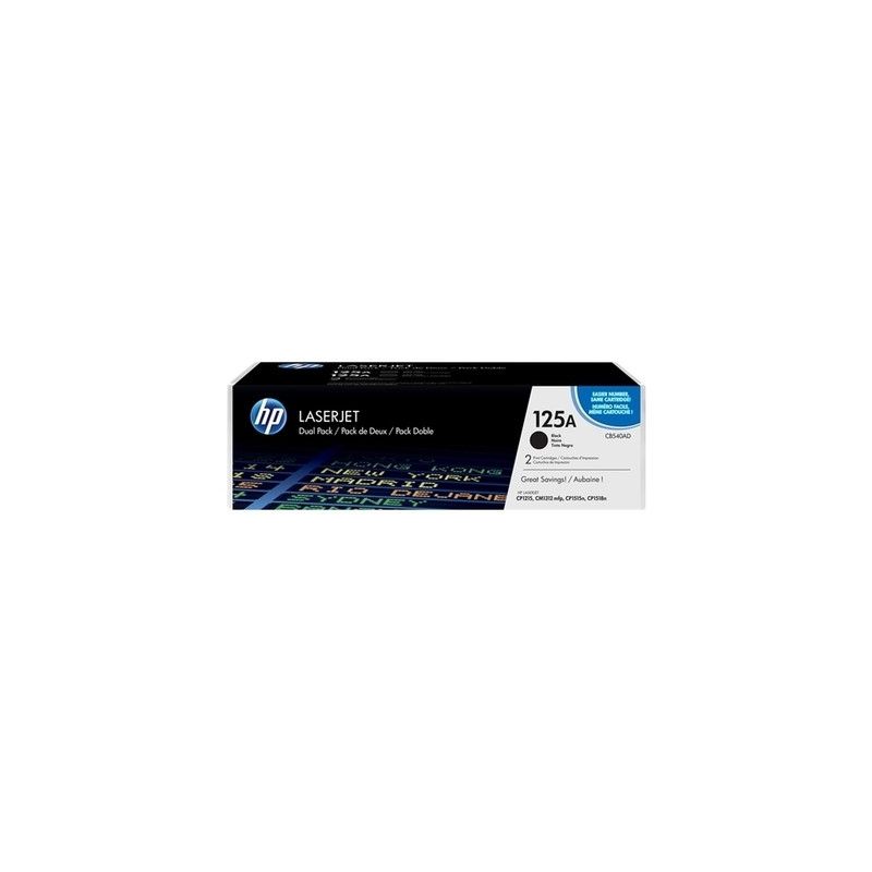 Hp 125A - Pack x 2 CB540AD, 125A original toner - Black