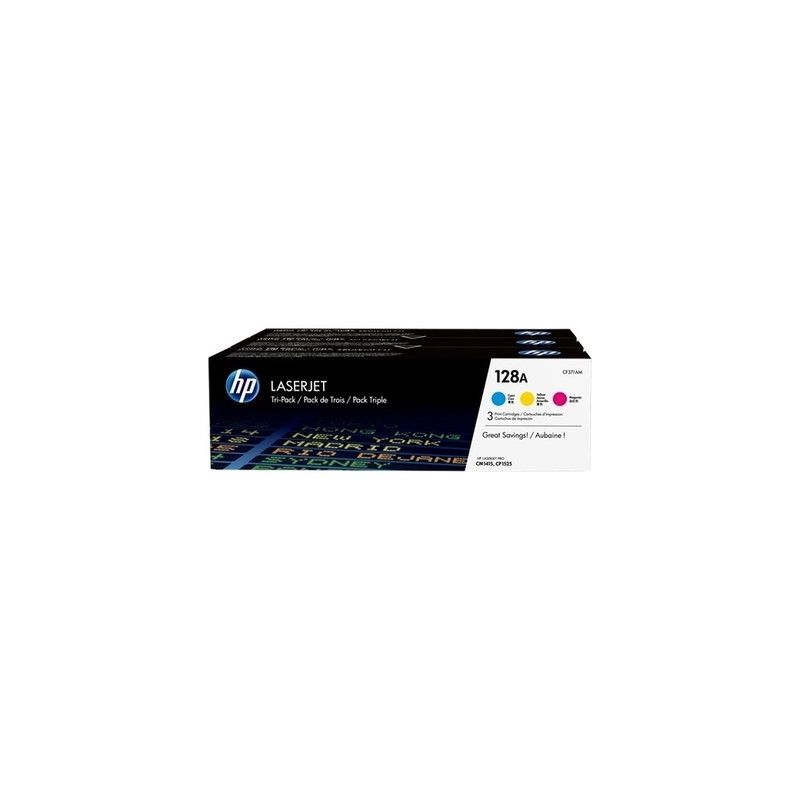 Hp 128A - Pack x 3 CF371AM, 128A original toner - Cyan Magenta Yellow