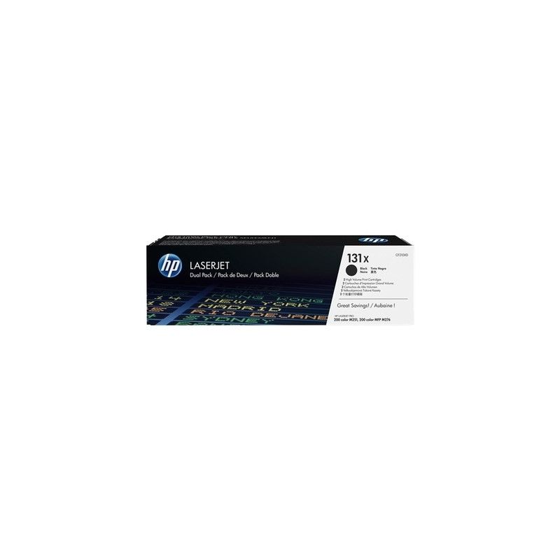 Hp 131X - Confezione di 2 toner originali CF210XD, 131X - Nero