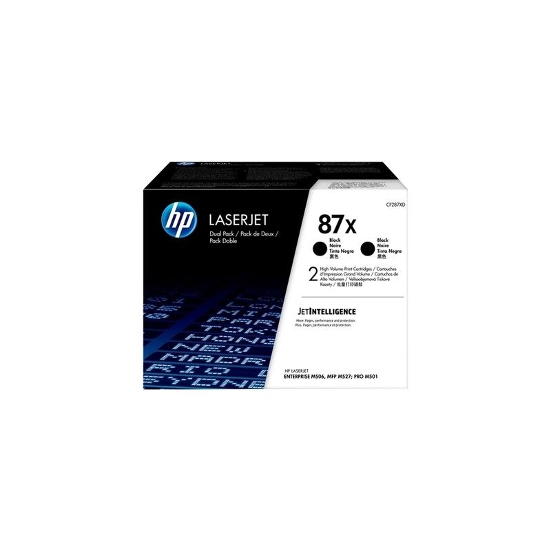 Hp 87X - Confezione di 2 toner originali CF287XD, 87X - Nero