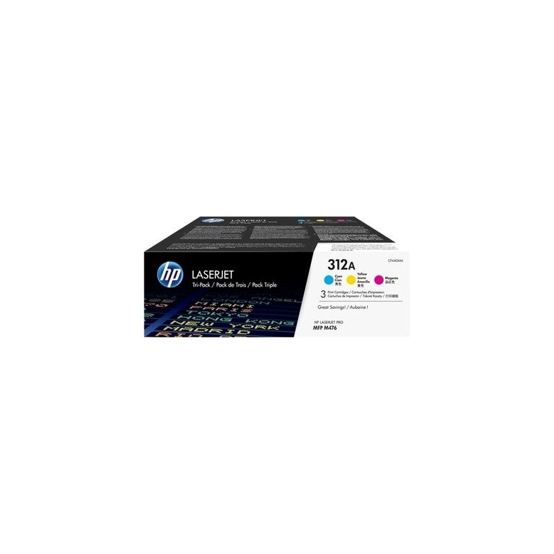 Hp 312A - Pack x 3 Toner original CF440AM, 312A - Cyan Magenta Yellow