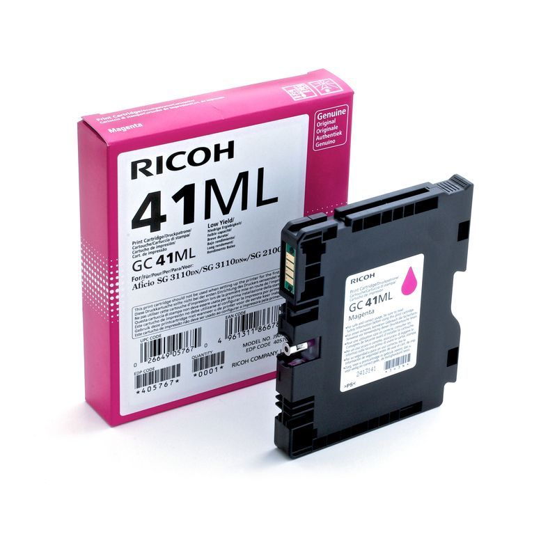 Ricoh GC-41 - Cartucho de inyección de tinta original 405767, GC41ML - Magenta