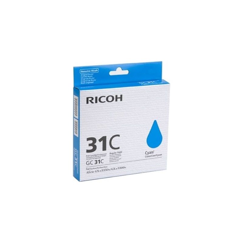 Ricoh GC-31 - Cartucho de inyección de tinta original 405689, GC31C - Cian