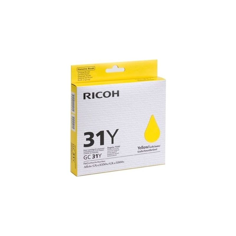 Ricoh GC-31 - Cartucho de inyección de tinta original 405691, GC31Y - Amarillo