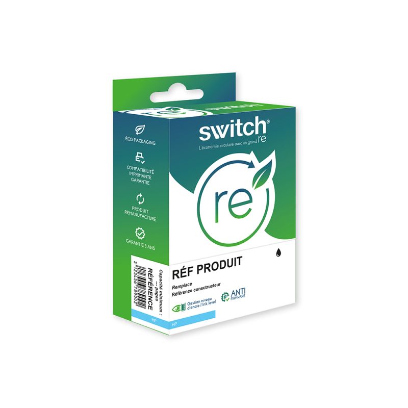 Hp 901XL - SWITCH RE Cartucho de inyección de tinta equivalente a CC654AE - Negro