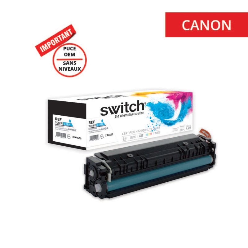 Canon 067H - SWITCH toner puce OEM équivalent à 5105C002 - Cyan