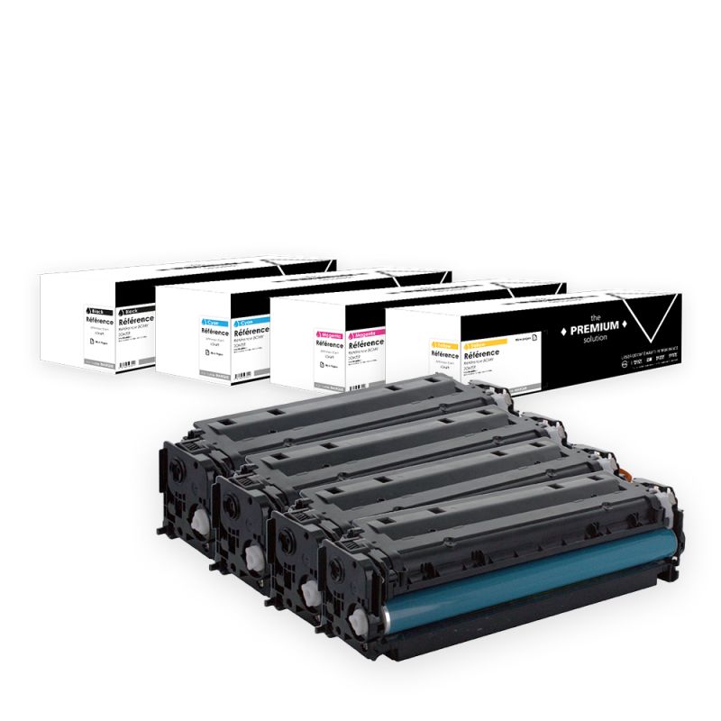 Hp 304A - Confezione di 4 toner “Gamme PRO” compatibili con CC530A, 531A, 532A, 533A, 318, 418, 718 - BCMY