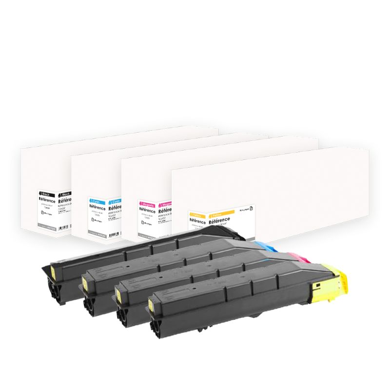 Kyocera Mita TK-865 - Pack x 4 Toner équivalent à 1T02JZ0EU0, 1T02JZ0CU0, 1T02JZBEU0, 1T02JZAEU0