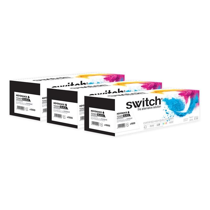 Canon 056H - SWITCH Pack x 3 Tóner con chip OEM equivalente a 056H, 3008C002 - Negro