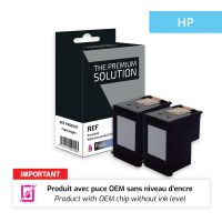 Hp 62XL - Pack x 2 C2P05AE compatible inkjet cartridge - Black