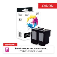 Canon 540XL - SWITCH Confezione di 2 getto d’inchiostro “Ink Level” compatibile con PG540XL, 5222B005 - Nero