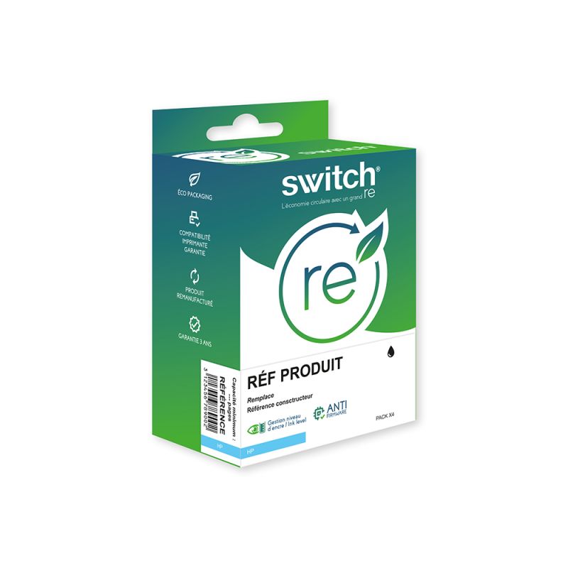 Hp 302XL - SWITCH RE Pack x 2 cartuchos de inyección de tinta 'Ink Level’ equivalentes a F6U68AE - Negro