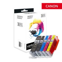 Canon 550XL/551XL - SWITCH Pack x 5 PGI550PGBKXL, CLI551XL compatible ink jets - BPBCMY