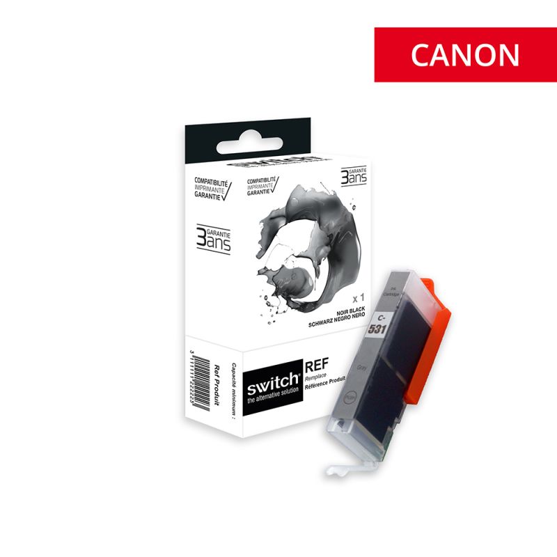 Canon 531 - SWITCH cartouche jet d'encre équivalent à CLI-531GY, 6122C001 - Grey