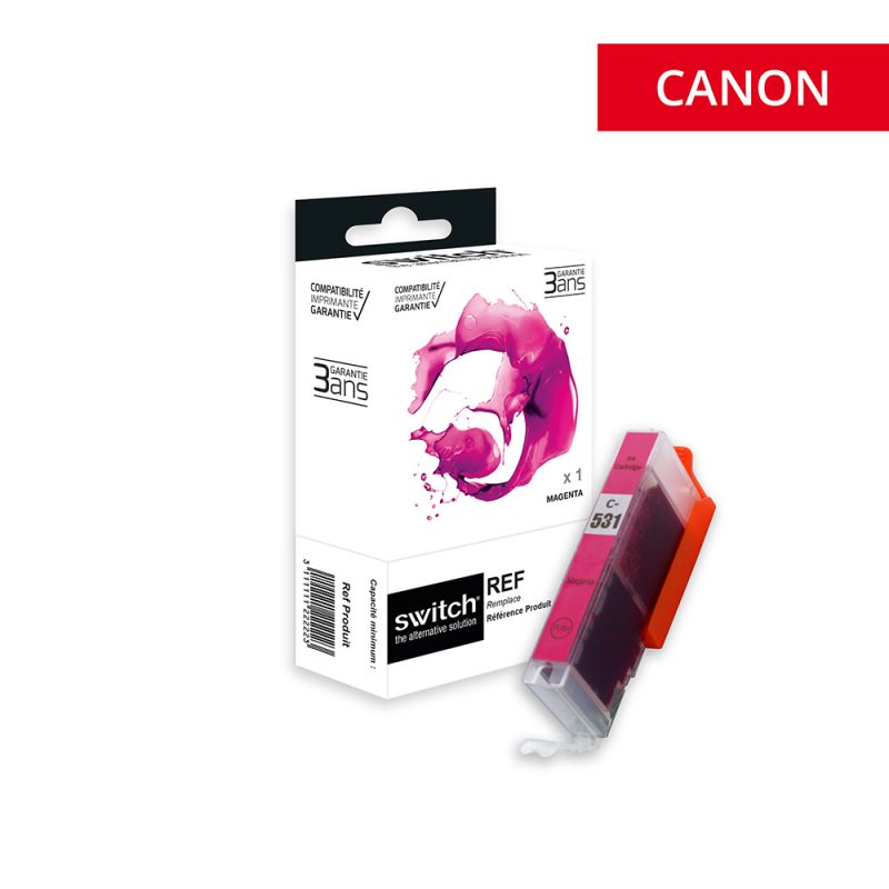 Canon 531 - SWITCH cartouche jet d'encre équivalent à CLI-531M, 6120C001 - Magenta