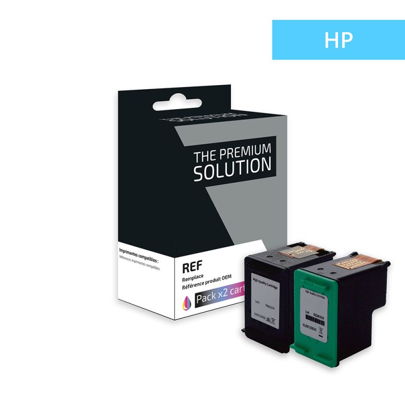 Hp 338/343 - Pack x 2 cartuchos de inyección de tinta equivalentes a C8765EE, C8766EE - Negro + Tricolor