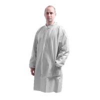 Single-use zipped gown PP25g/m2 without pocket - White XL