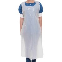 Disposable embossed apron 120cm x 70cm, PE 35µ White - Detachable bundle of 100