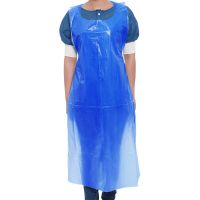 Disposable embossed apron 120cm x 70cm, PE 35µ Blue - Detachable bundle of 100