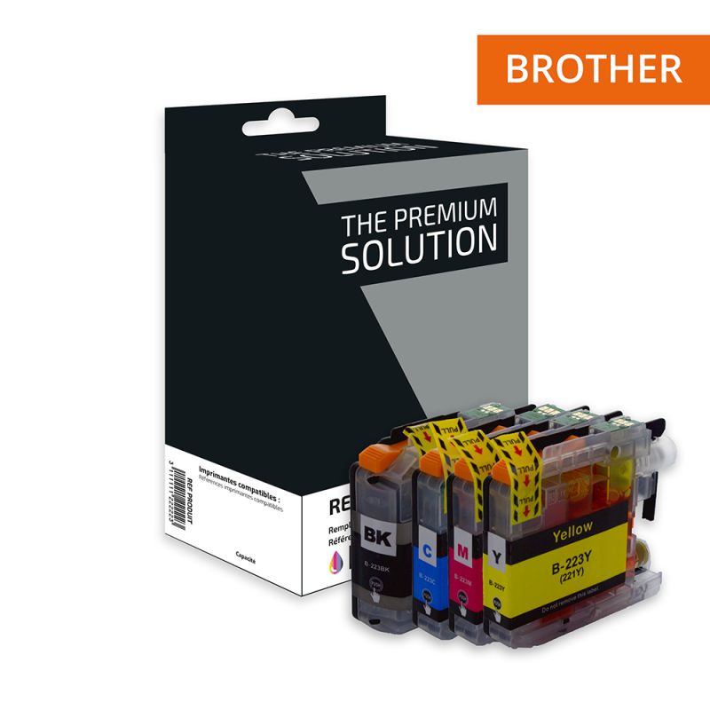 Brother 223 - Pack x 4 jet d'encre équivalent à LC223 - Black Cyan Magenta Yellow