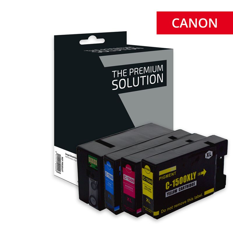 Canon 1500XL - Pack x 4 cartuchos de inyección de tinta equivalentes a 9182B001, 9193B001, 9194B001, 9195B001