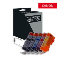 Canon 520/521 - Pack x 5 cartuchos de inyección de tinta equivalentes a PGI-520, CLI521 - Negro Cian Magenta Amarillo Foto