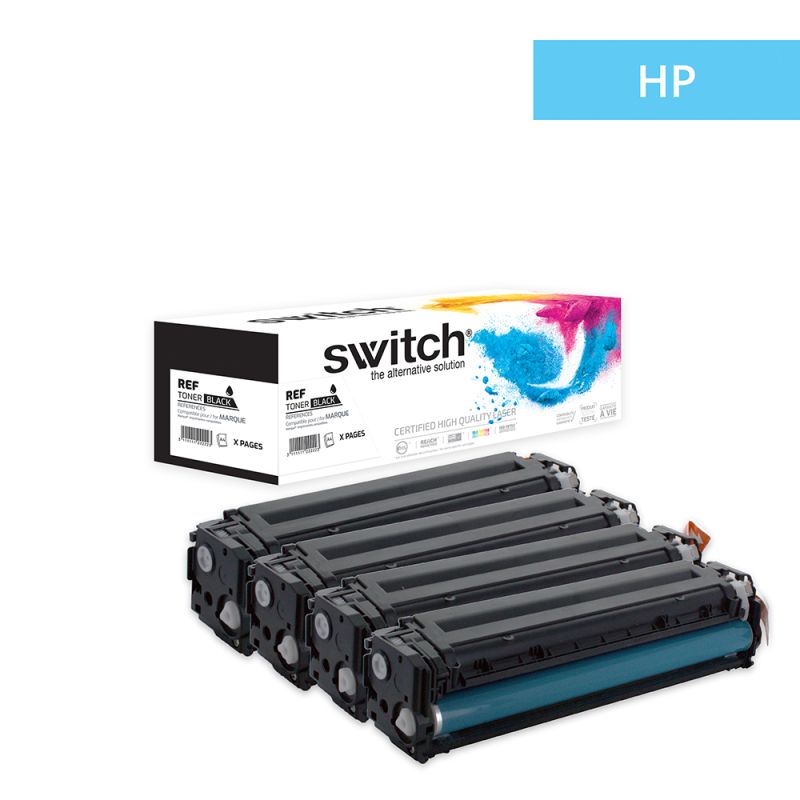 hp HT213A - SWITCH Pack x 4 Tóner compatibile con W2130A, W2131A, W2132A, W2133A - Black Cyan Magenta Yellow