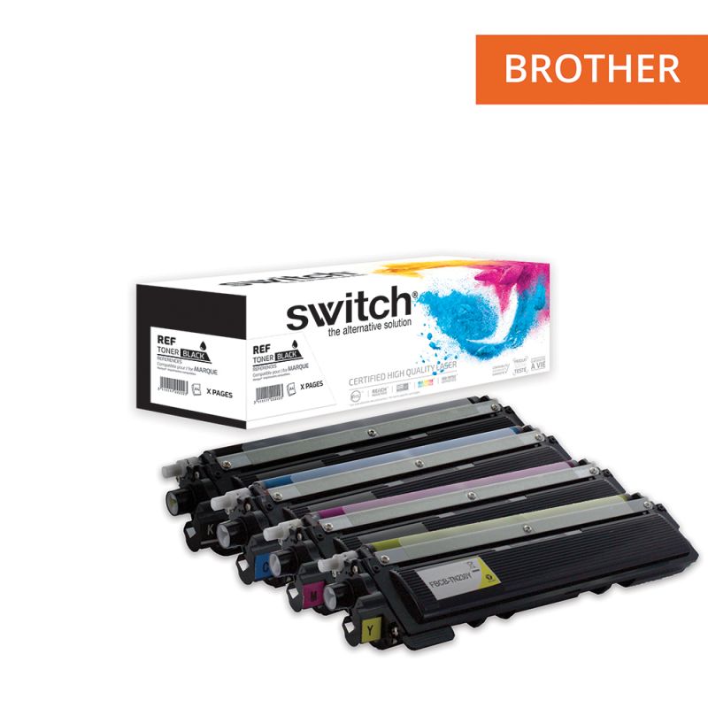 Brother TN249 - SWITCH Pack x 4 Toner équivalent à TN249 - Black Cyan Magenta Yellow