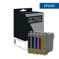 Epson T0715 - Pack x 5 cartuchos de inyección de tinta equivalentes a C13T07154012 - Negro Cian Magenta Amarillo