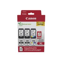 Canon 545XL/546XL - Pack x 3 inkjet original + 50 papier photo 8286B015 - Black + Tricolor