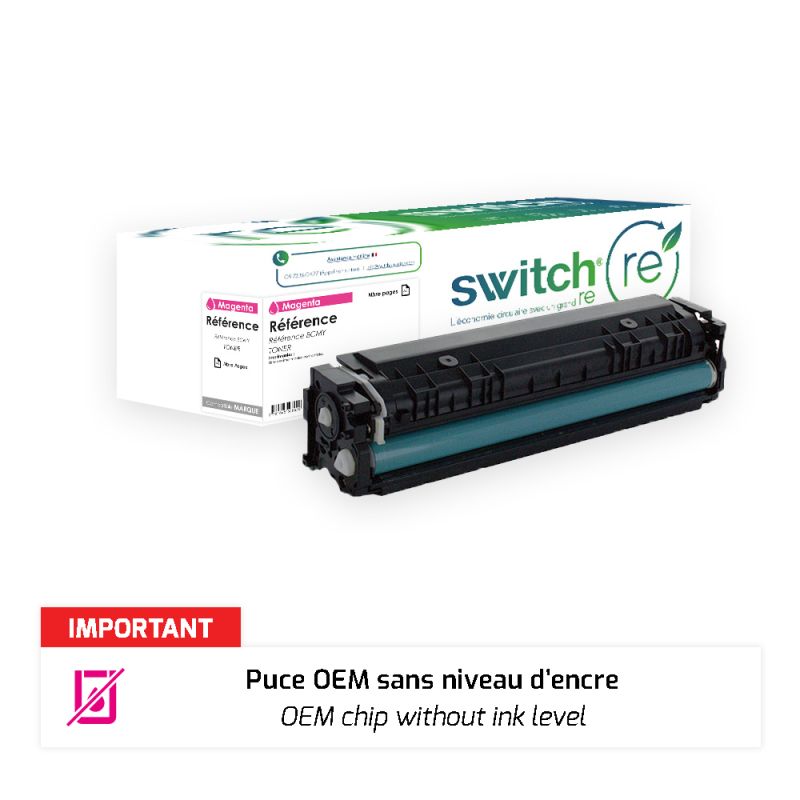 Canon 055H - SWITCH RE Tóner con chip OEM equivalente a 055H, 3018C002 - Magenta