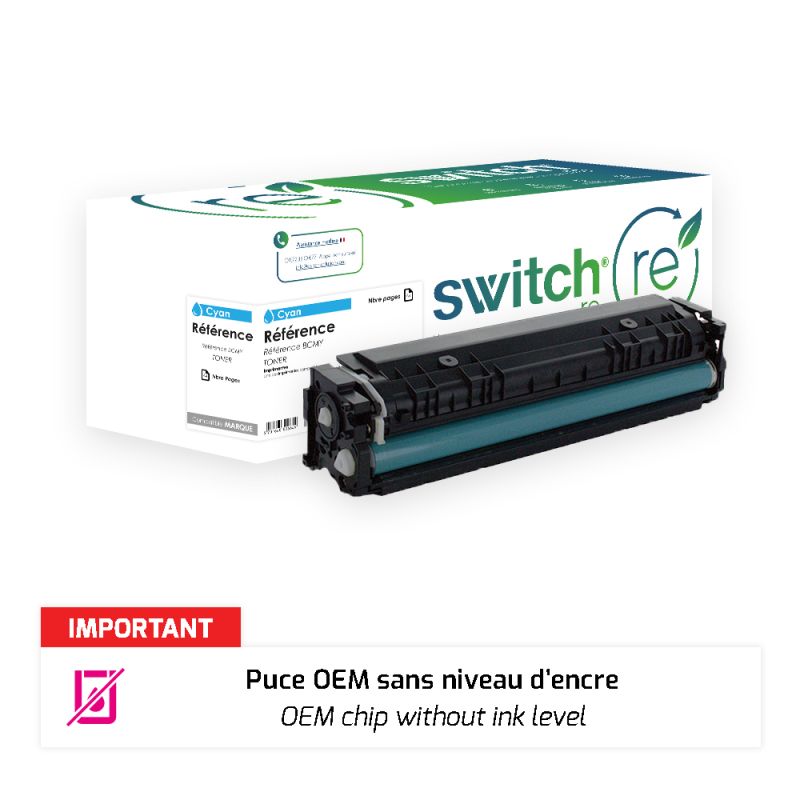 Hp 415X - SWITCH RE Tóner con chip OEM equivalente a W2031X, 415X - Cian