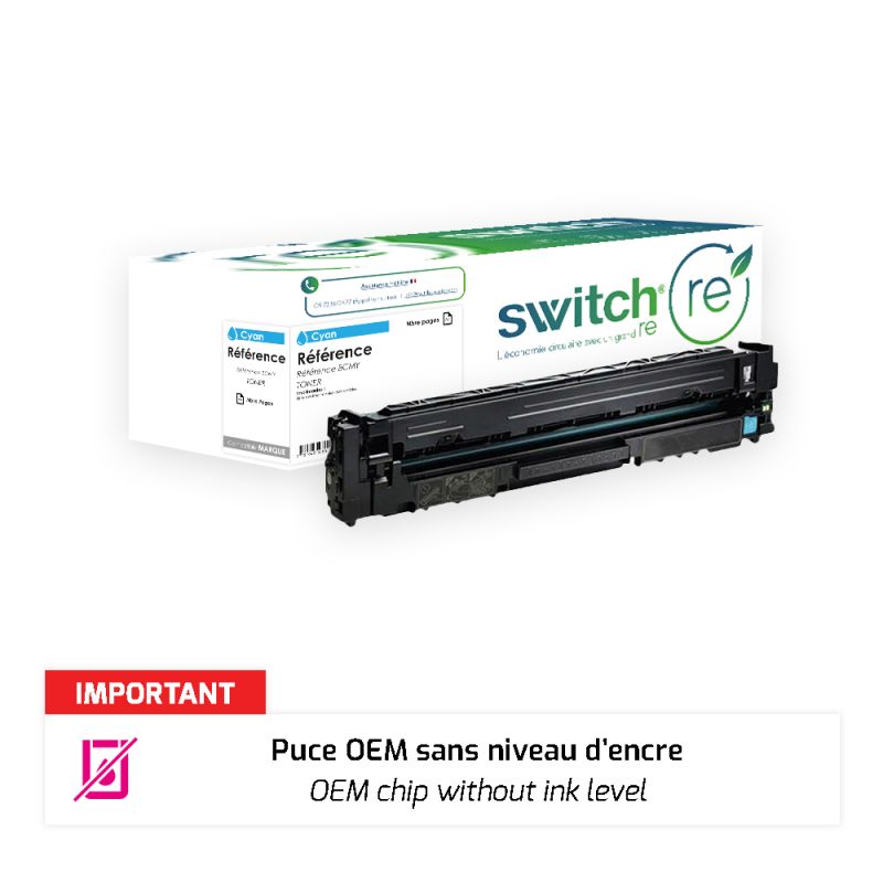 Hp 216A - SWITCH RE Toner puce OEM équivalent à W2411A, 216A - Cyan