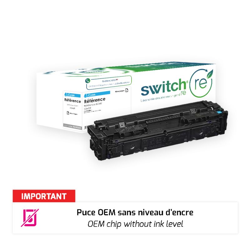 Canon 067H - SWITCH RE Chip toner OEM equivalente a 5105C002 - Ciano