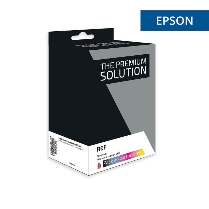 Epson 407 - Pack x4 jet d'encre équivalent à C13T07U140, T07U240, T07U340, T07U440 - BCMY