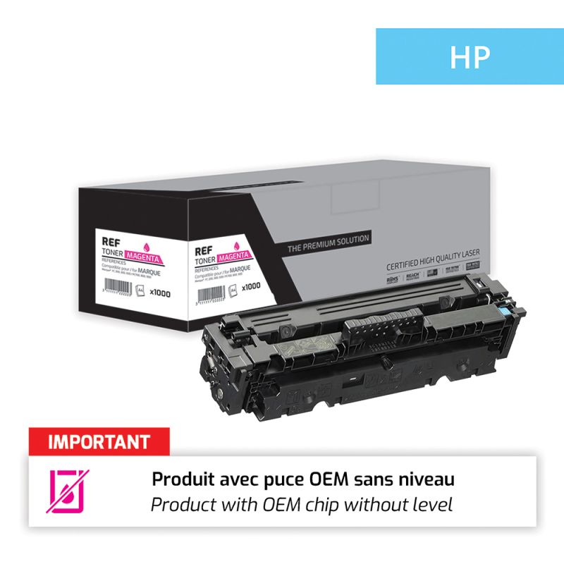 Hp 415A - Toner puce OEM équivalent à W2033, 415 - Magenta