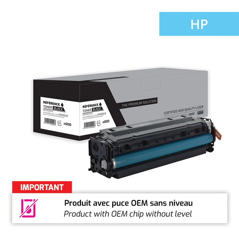 Hp 207A - Toner puce OEM équivalent à W2210A, 207A - Black