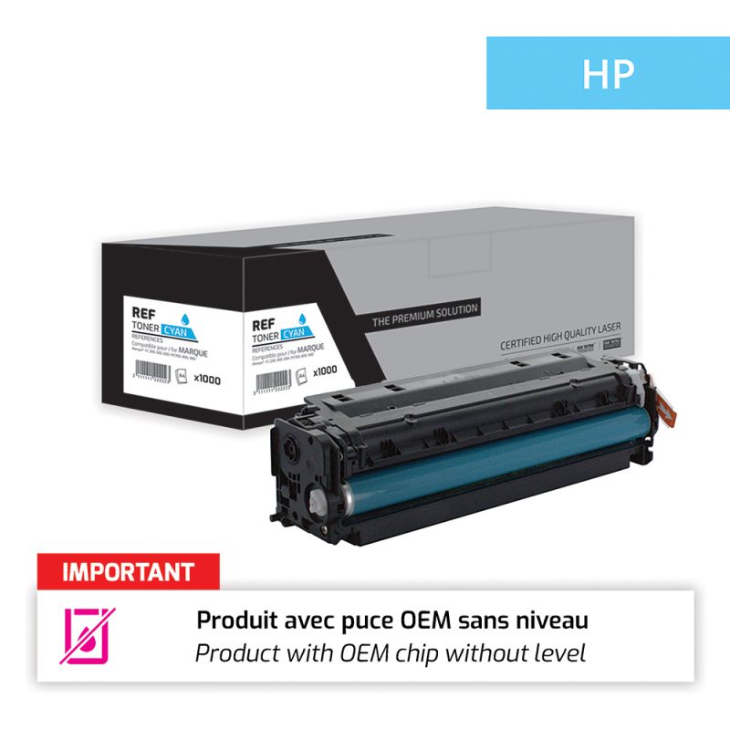 Hp 207A - Toner puce OEM équivalent à W2211A, 207A - Cyan