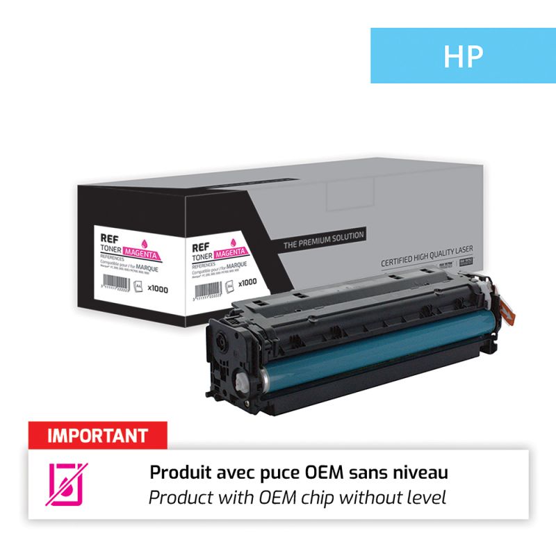 Hp 207X - Toner puce OEM équivalent à W2213X, 207X - Magenta