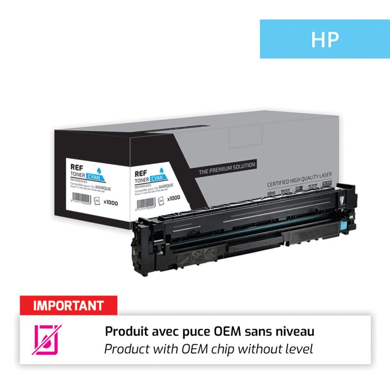 Hp 216A - Toner puce OEM équivalent à W2411A, 216A - Cyan